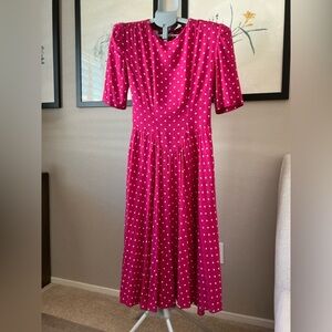 Chic Pink Polka Dot Dress